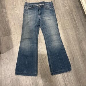 7 For All Mankind Medium Wash Wide Leg Jeans
